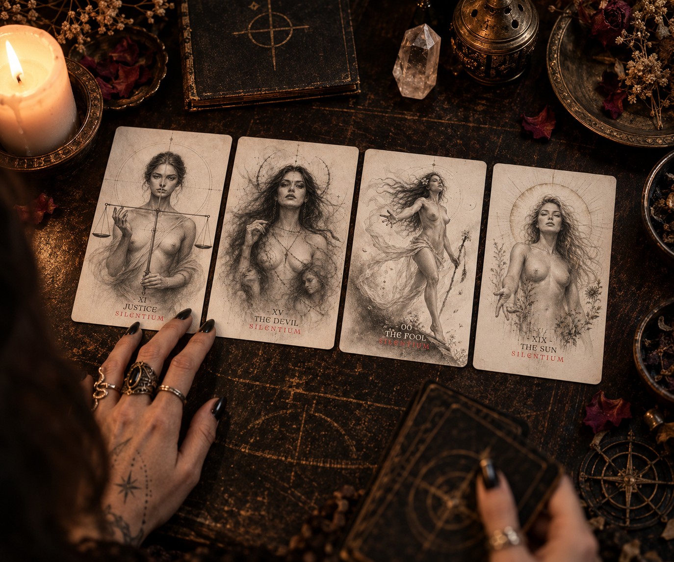The physical Silentium Arcana deck